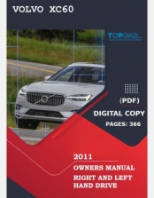 2011 VOLVO XC60 OWNERS MANUAL LHD & RHD